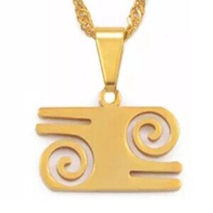 KWATAKYE ATIKO Hair Style of an Asante War Captain Adinkra Pendant Necklace Set